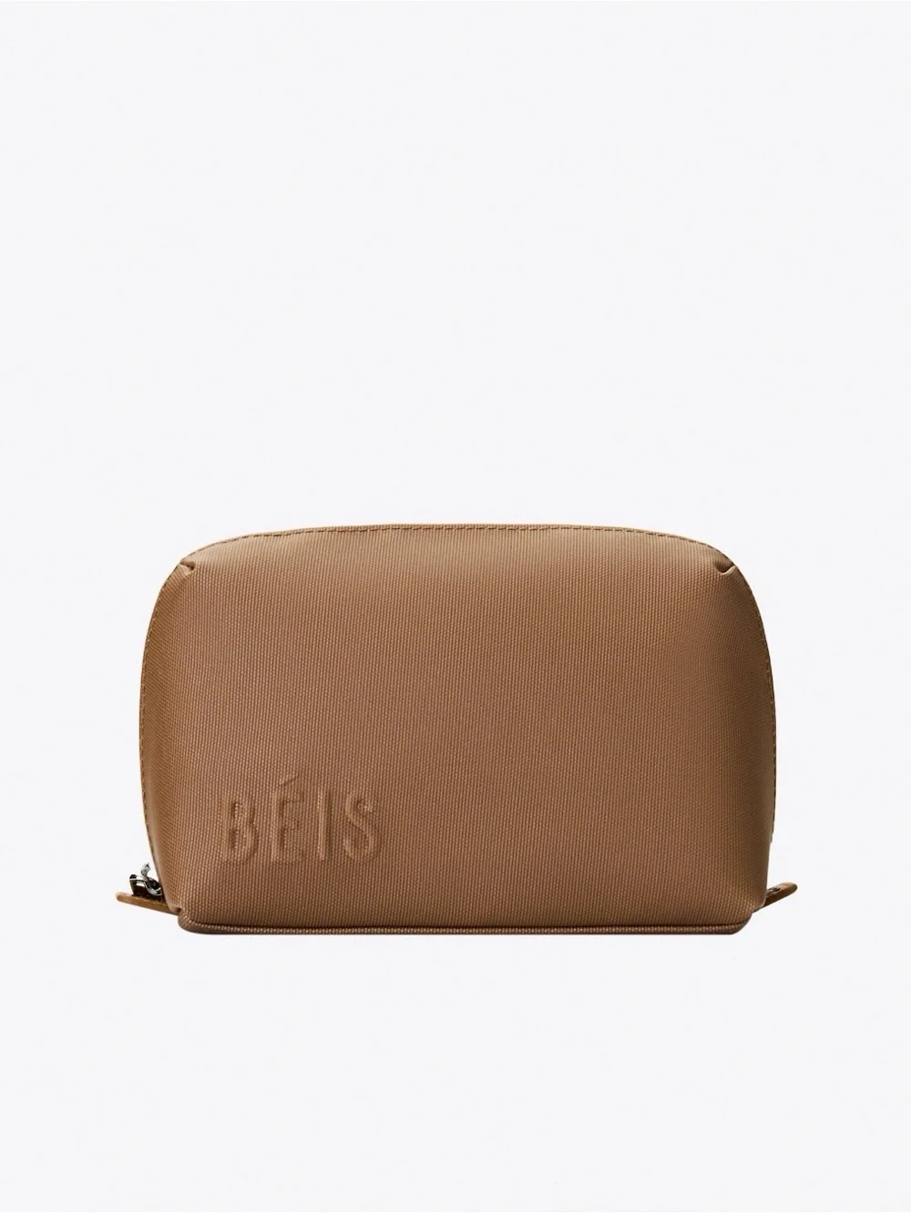 beis small cosmetic pouch camel